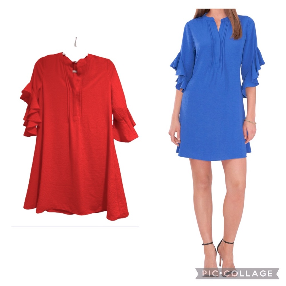 Vince Camuto 3/4 Flutter Sleeve Dress in Hot Coral, Size XS, NWT